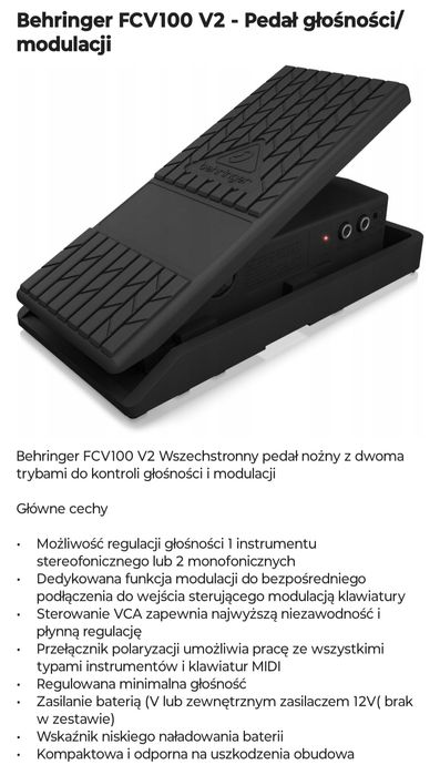Pedał głośności Behringer FCV100 V2