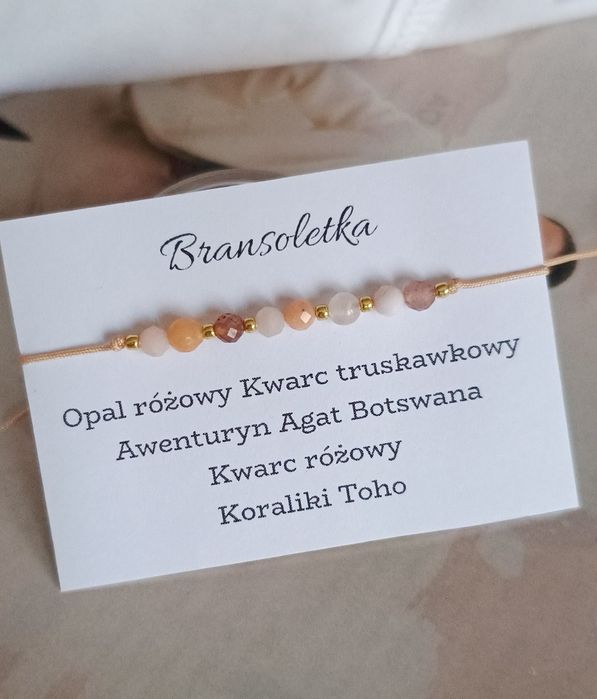 Bransoletka kamienie naturalne opal kwarc awenturyn