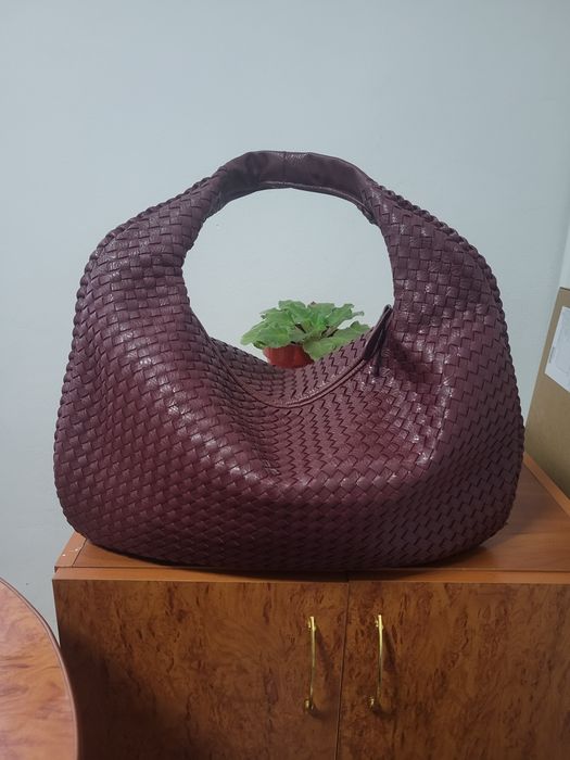 Об'ємна, плетена, сумка-багет