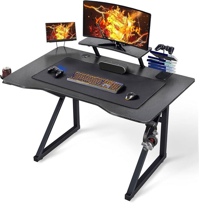Biurko Yaheetech Gaming Desk 110 x 70 cm Ergonomic Gaming Desk Gaming Desk for Computer PC Home