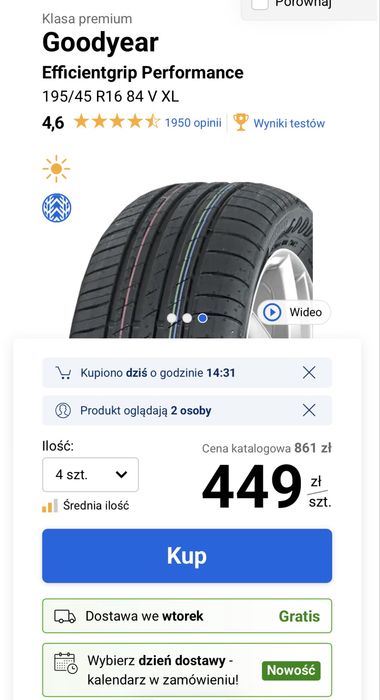 Opony Goodyear Efficientgrip Performance