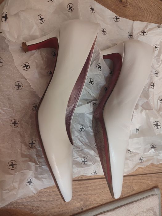 Buty ze skóry białe, ślubne Mascaro r. 36