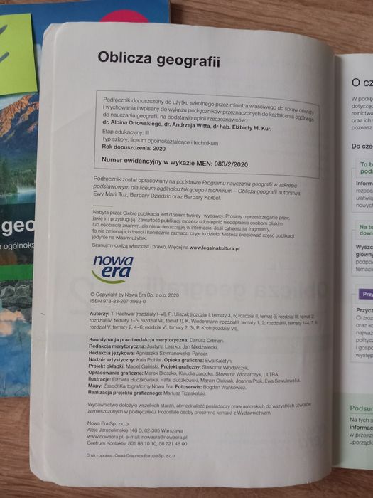 Podręczniki do geografii klasa 1,2,3