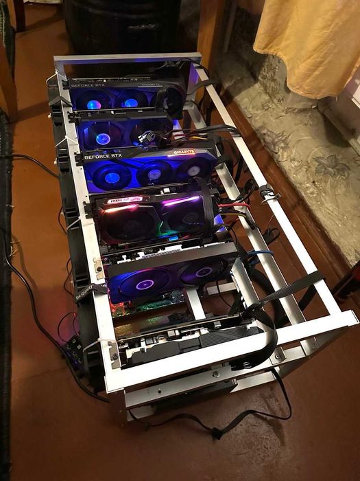 Майнинг Ферма 6 видеокарт - 3070Laptop,3070,3060,1660super