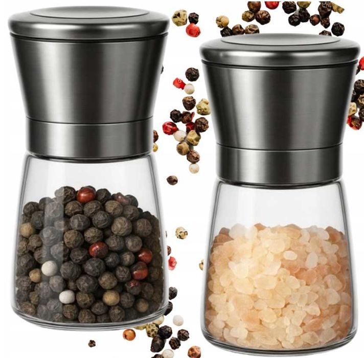NOWY ZESTAW młynków do soli i pieprzu 2 szt – świeży smak + elegancki design (HIT SEZONU)