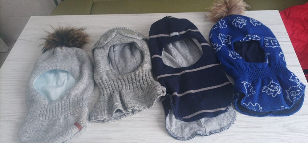 Теплые шапки-балаклавы для мальчиков 1,5-5 лет