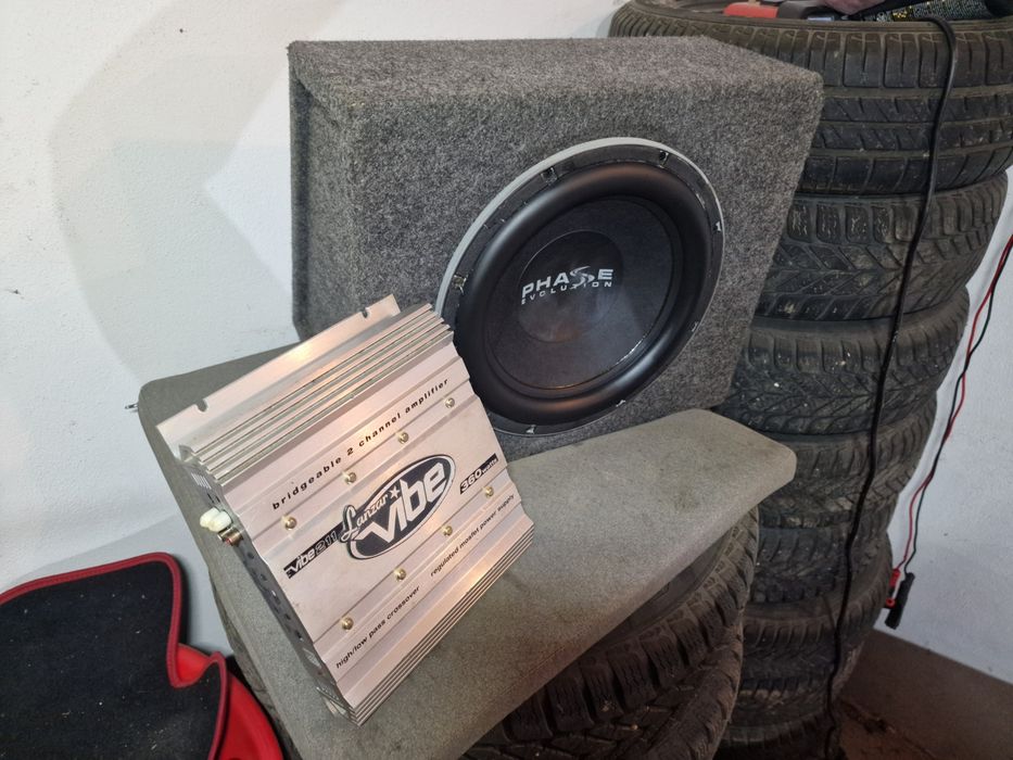 Phase Evolution SX12 i Wzmacniacz Lanzar Vibe 211 Głośnik 30 cm Subwoofer skrzynia basowa Tuba 300 Rms Car Audio