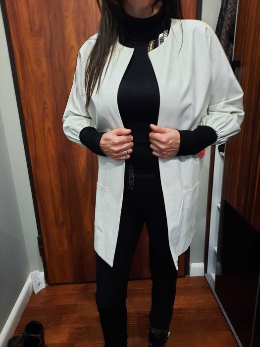 Kurtka Zara Basic Denim skóra eko