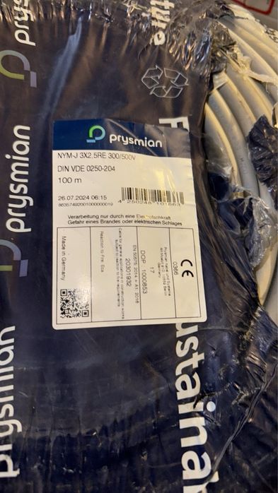 Кабель Немецкий NYM (НУМ ) Ввг Нгд 3*2,5mm Акція !