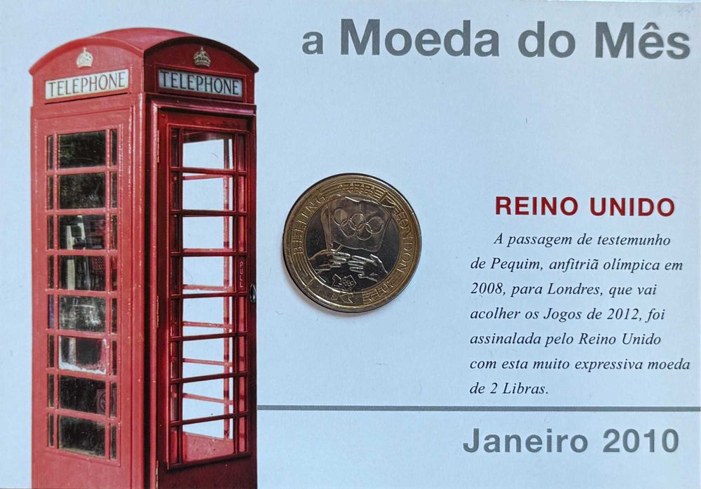 Moeda 2 Libras BNC Reino Unido 2008 - Jogos Olímpicos Londres | Cardcoin Philae