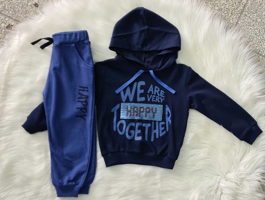 Dres bawełniany, komplet dresowy spodnie i bluza 92 happy