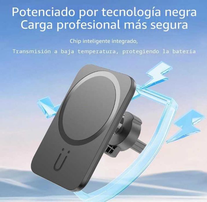 Suporte Magnético com Carregamento Wireless 15W para Carro – Modelo D24 - Novo - Envio Gratuito