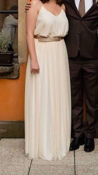 Spódnica ślubna koronkowa boho, ivory