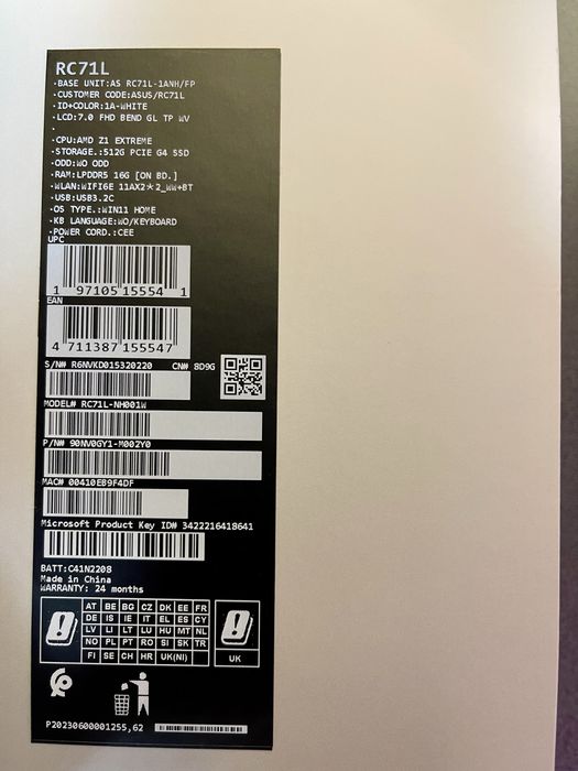 Asus  Rog Ally RC71L Z1 Extreme