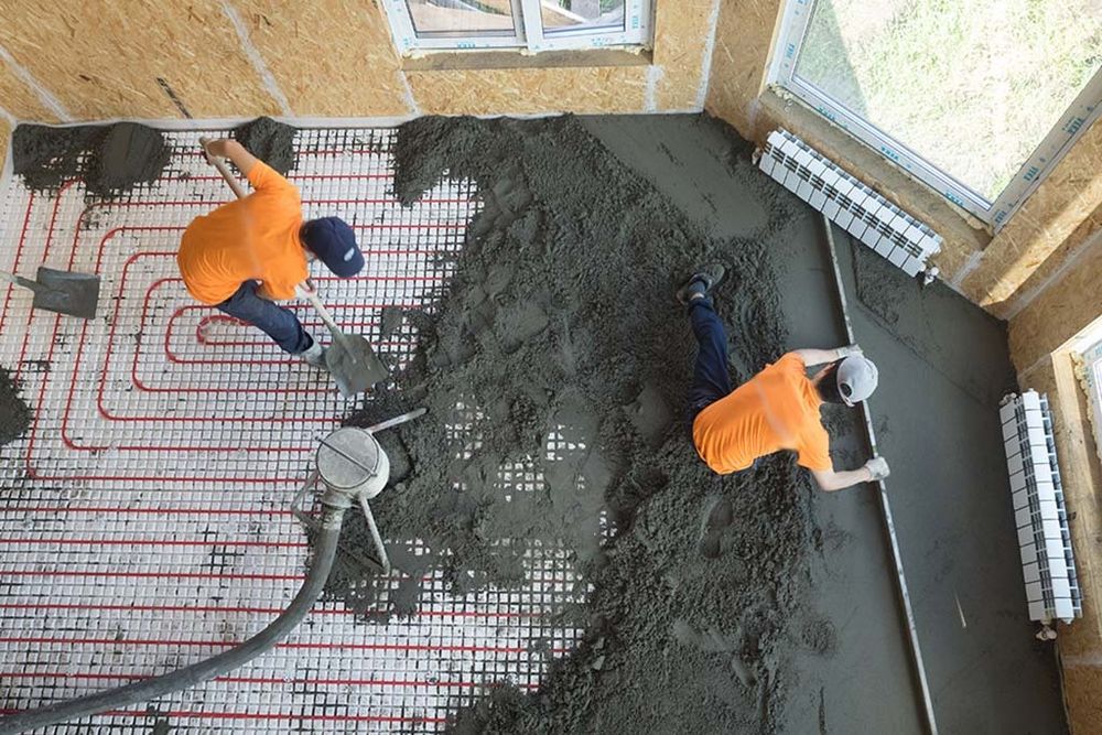 Стяжка підлоги машинна напівсуха,стяжка пола