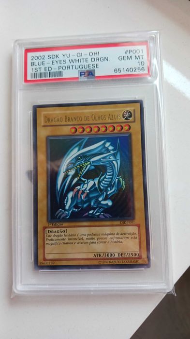 Yu-Gi-Oh Blue Eyes White Dragon PSA 10 GEM MINT 1 Edicao PT TCG