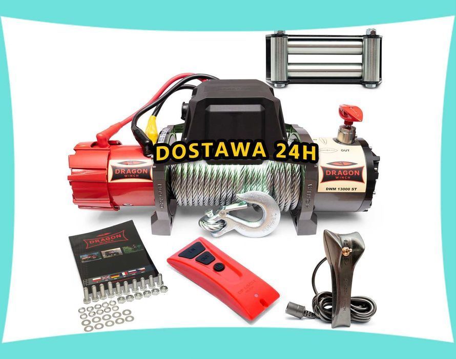 6T /12T Wyciągarka DRAGON 12V elektryczna wciągarka autolaweta laweta