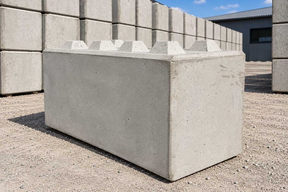 Bloki betonowe LEGO klocki systemowe modułowe prefabrykowane 60x60x60 120x60x60 180x60x60 240x60x60 mur oporowy zasieki boksy silosy kiszonki REI 240