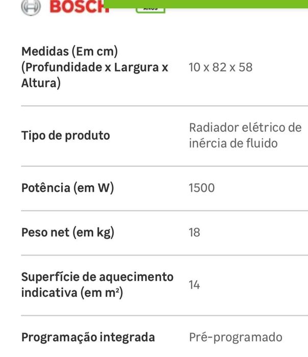 Aquecedor Bosch novo