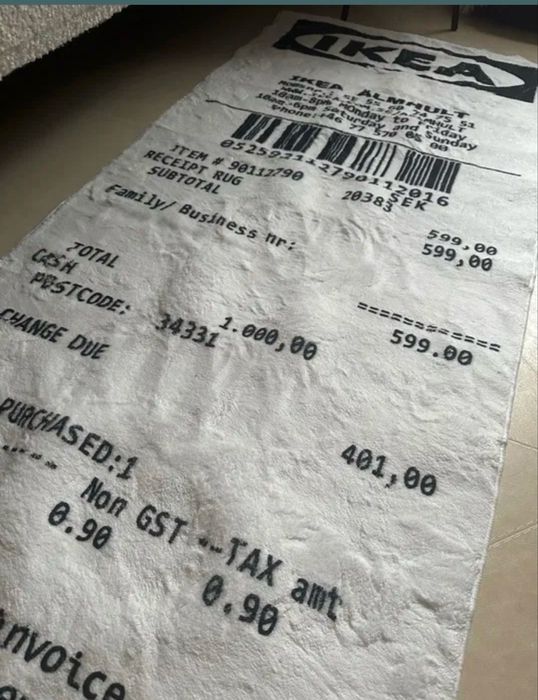 Ковер килим ікеа ікея virgil ABLOH X IKEA MARKERAD "RECEIPT"