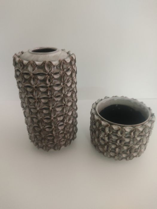 Jarras cerâmica beje/castanho