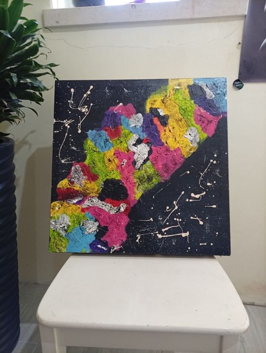 Tela pintada á mão 50 X 50