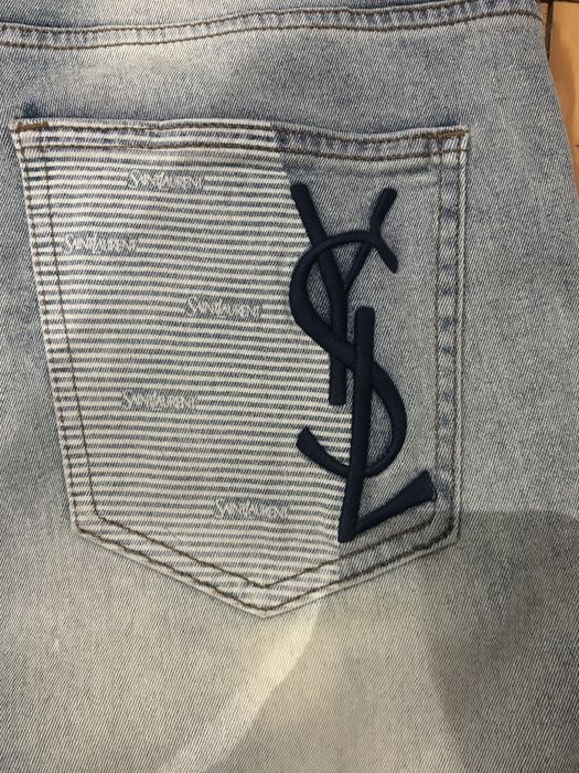 Calças Jeans Saint Laurent Paris Homem Tamanho 36 – Lavagem Clara Premium
