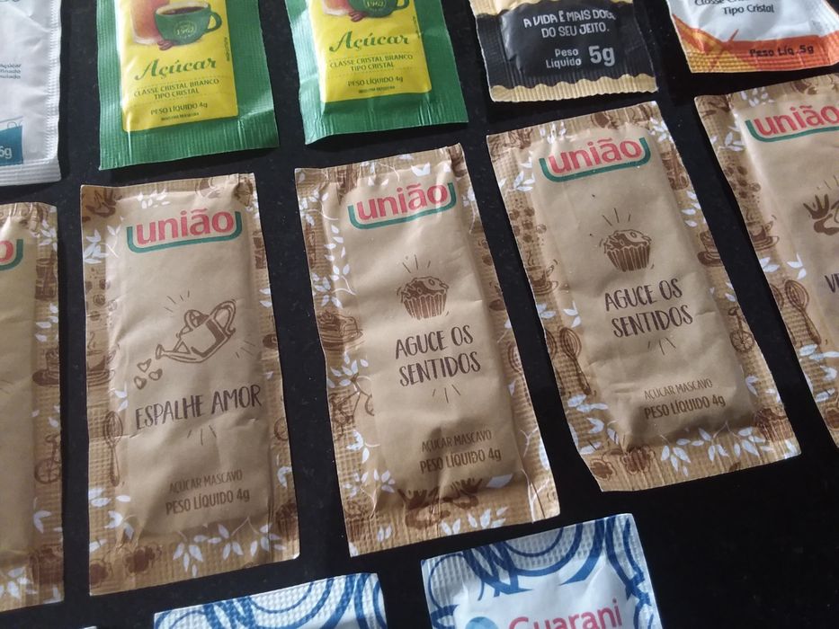 Pacotes de açúcar brasil estrangeiro brasileiros coleção