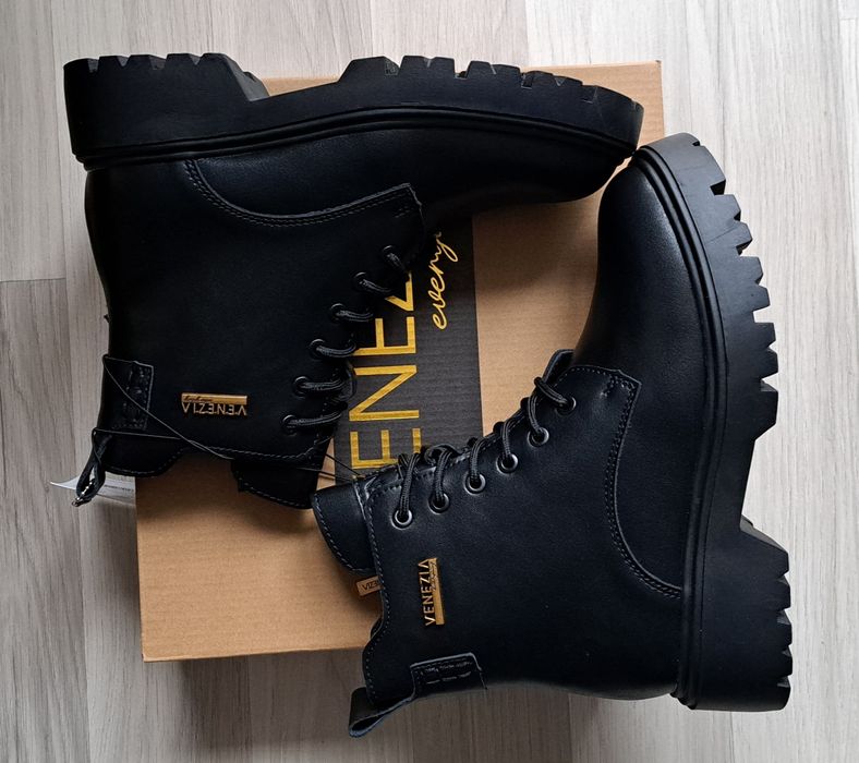 Buty Venezia ocieplane z naturalnej skóry