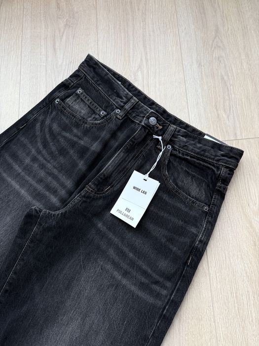 Широкі Джинси Pull&Bear Wide Fit Оригінал Нові Широкие Джинсы Чорні