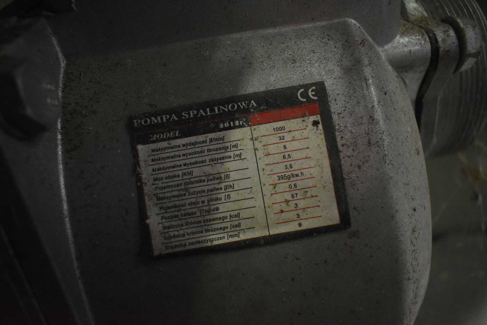 Motopompa 1000l/min + wąż