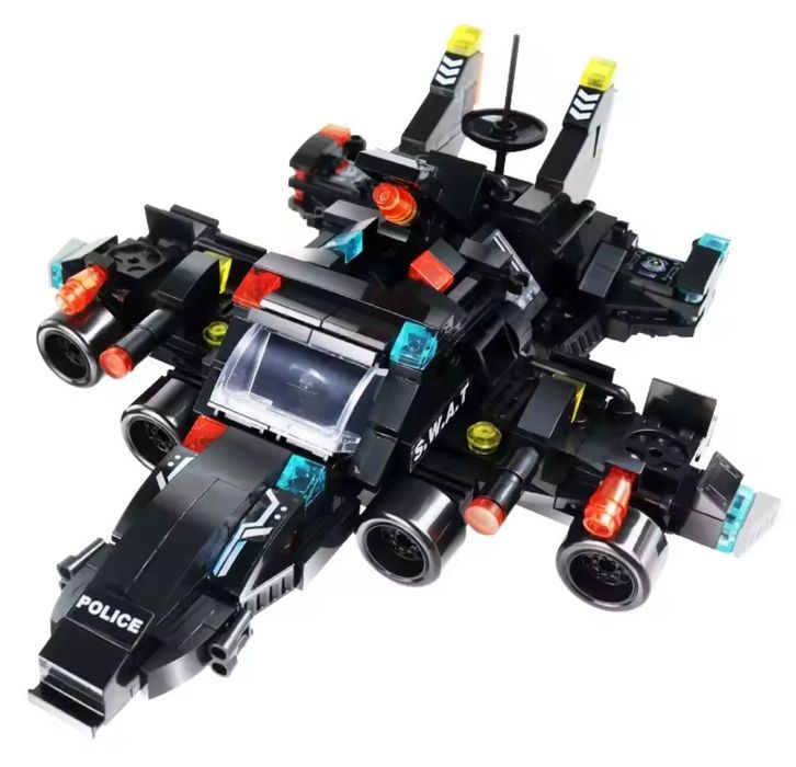 Klocki zestaw klocków policja robot samolot