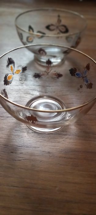 4 Taças em vidro pintadas à mão