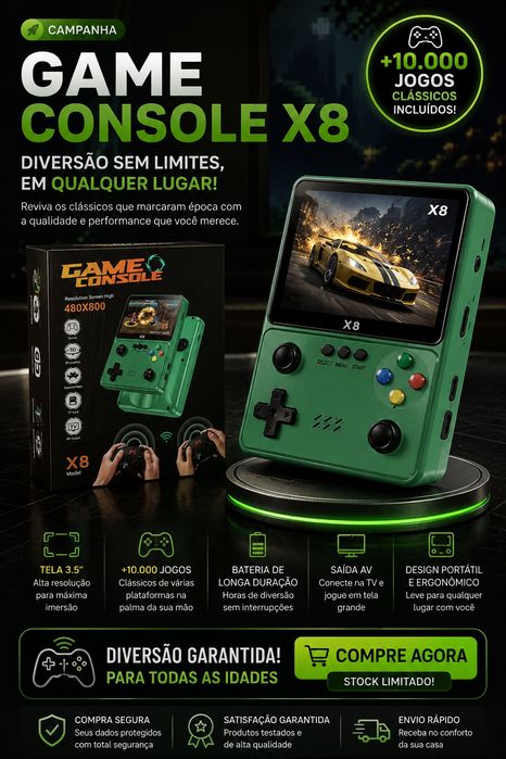 Consola Retro X8 – 10.000 Jogos Incluídos