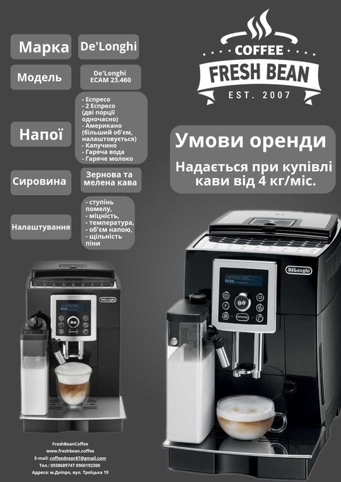 Оренда кавового обладнання та кавомашин