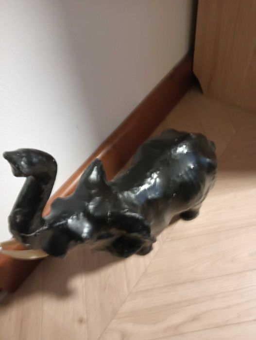 Figurka słoń czarny skóra Papier Mache