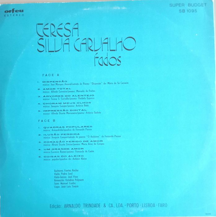 Teresa Silva Carvalho	- - - - -	Fados	- - - - -	LP
