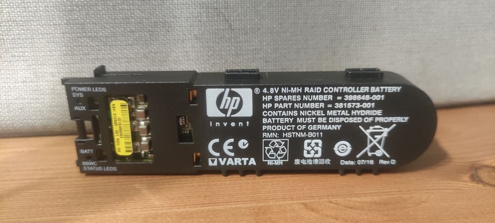 Bateria HPE HSTNM-B011, 650 mAh 4,8 V do Smart Array P410