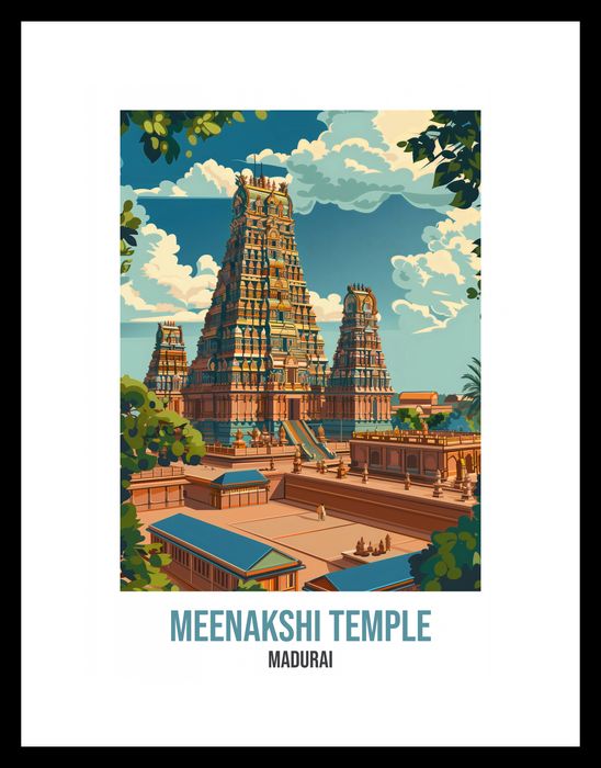 Plakat 20,5x28,4cm Meenakshi Temple, Madurai