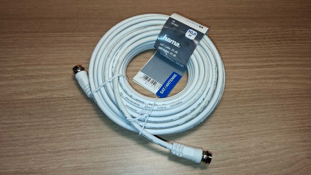 Kabel Antenowy - HAMA - Kabel Koncentryczny - DVB-T2 - 10 metrów