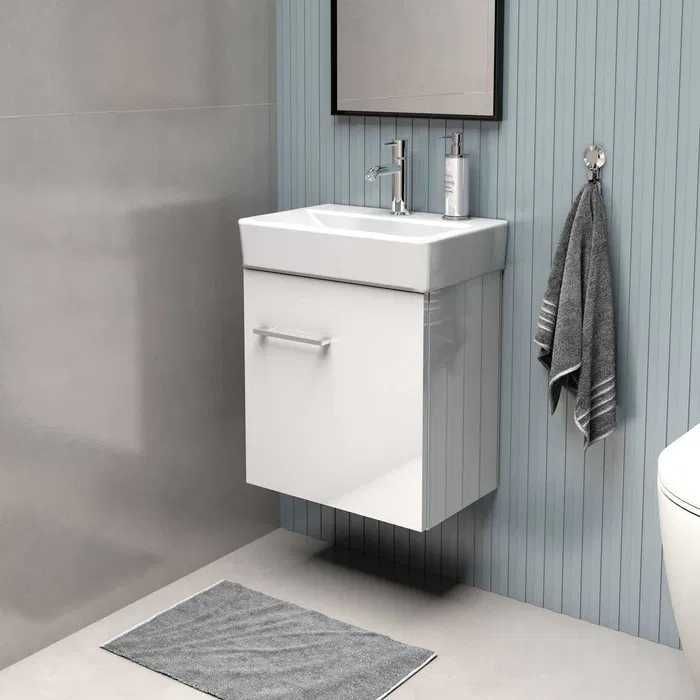 Szafka łazienkowa ORiSTO z umywalką 45 cm, biała w połysku