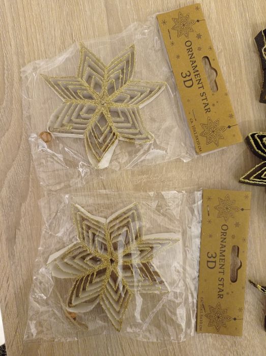 Zestaw papierowych gwiazd dekoracja ozdoba zima Boże Narodzenie