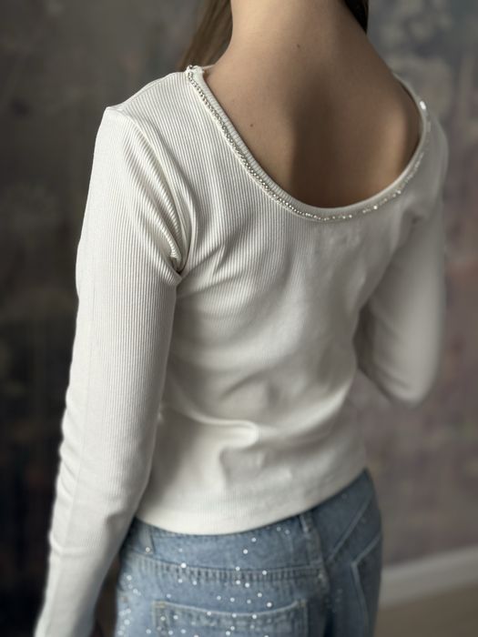 Лонгслів ZARA з камінчиками кофтинка лонгслив 6 7 8 9 10 11 12 13 р