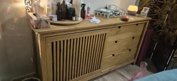 Kredens z drewna sosnowego, 150 x 40 x 80 cm | Bruna