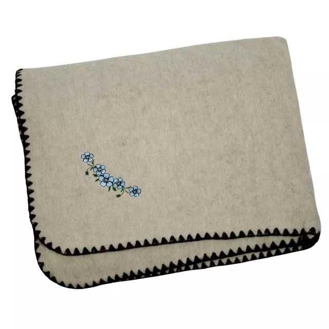 Ковдра овеча вовна/льон з вишивкою  170х205 ТМ Ярослав