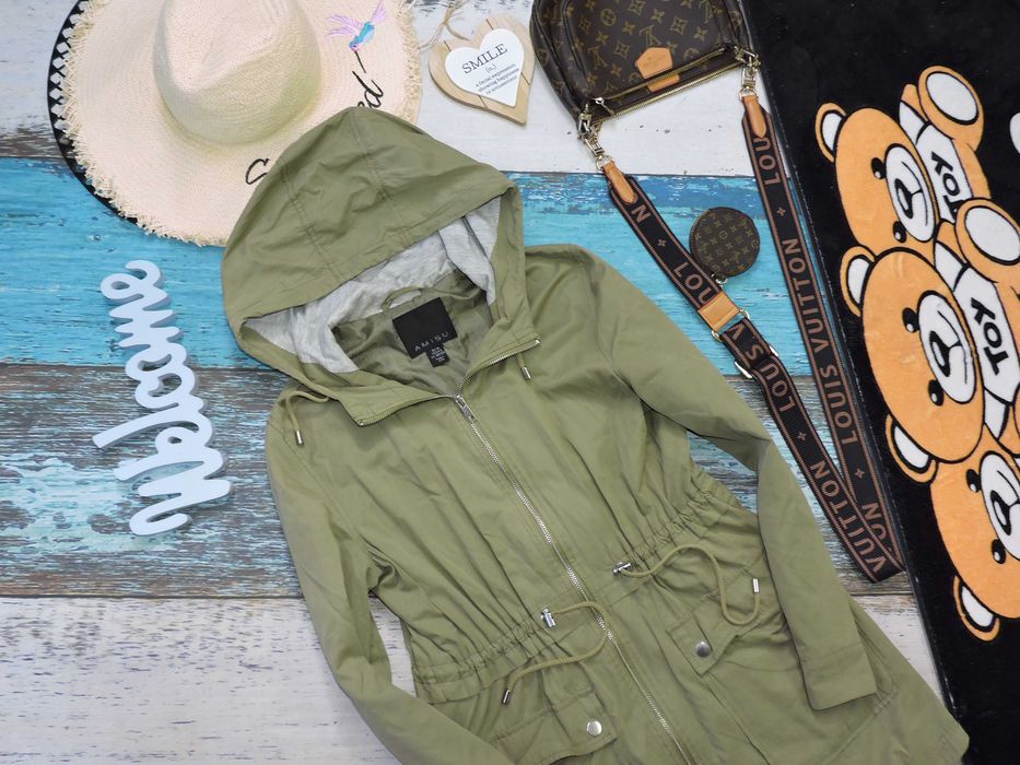 Amisu kurteczka parka khaki kaptur 38
