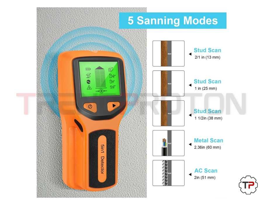Detector de Metais de Parede 5 em 1