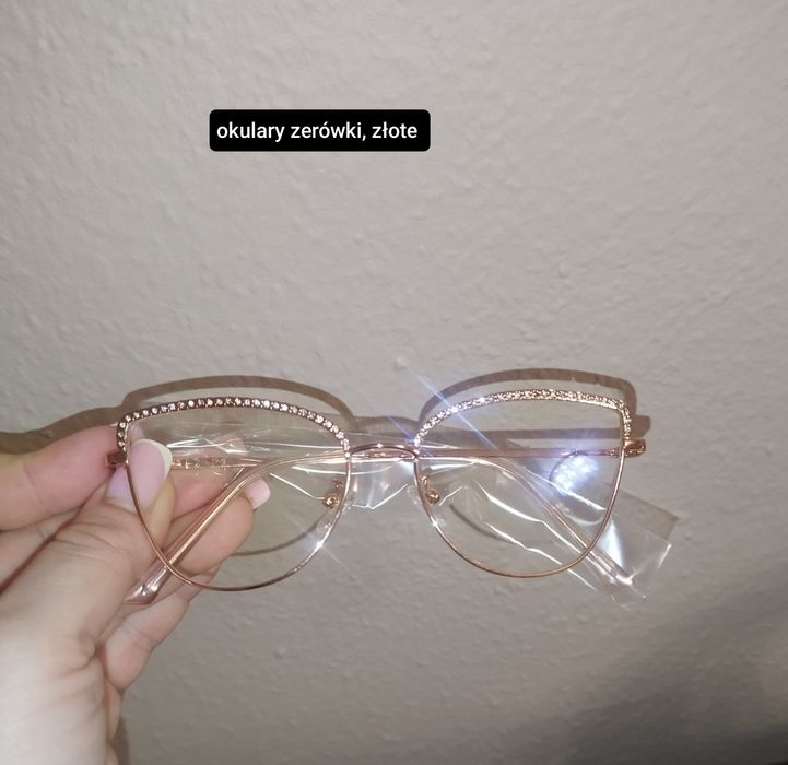Okulary zerówki z cyrkoniami
