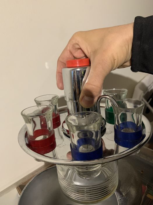 Bar de shots estanho raro muito antigo colecionadores