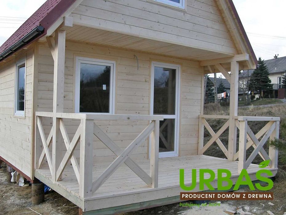 Dom letniskowy na działkę ROD drewniany 44 m2 + taras 8 m2